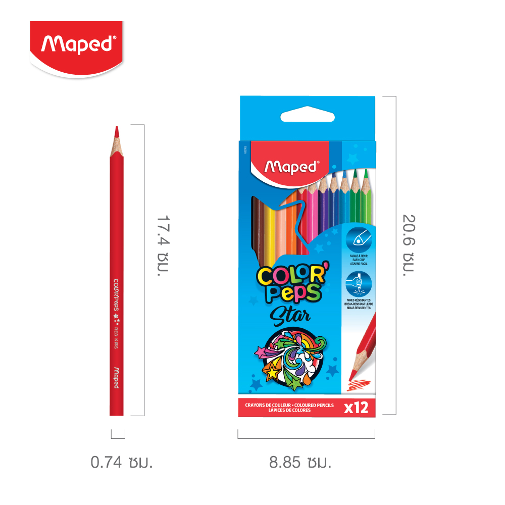 สีไม้ 12 สี COLOR'PEPS Maped CO/832062