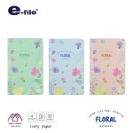 สมุดโน๊ตไม่มีเส้น Floral Blank e-file CNB40 , CNB40M