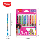 สีเมจิก 12 สี สกรีนด้ามลาย Barbie บาร์บี้ Maped FC/845418