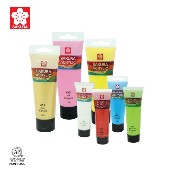 Jual Sakura Acrylic 75ml - Satuan ( Tersedia 57 Warna) - 4PermYellowDeep -  Kota Bandung - Bandung Graha Lukis