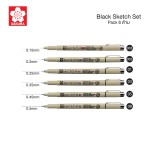 ชุดปากกาพิกม่า MICRON SAKURA 6 ด้าม XSDK-BK6A