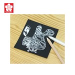 Zentangle Paper Tile and Pen Set - Square Black SAKURA ZTGZ-02