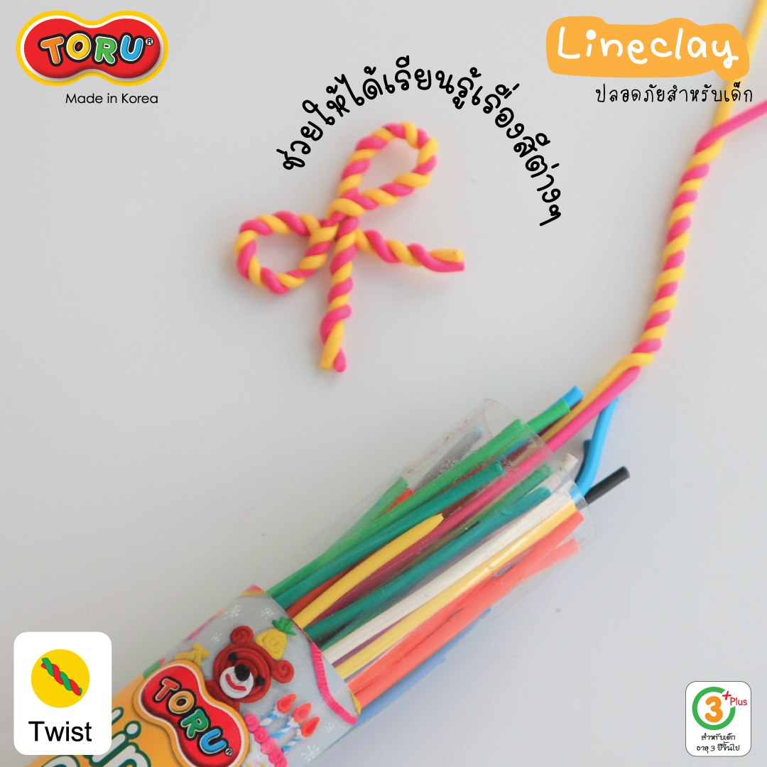 ดินปั้นแบบเส้น 12 สี TORU TR-LINECLAY12